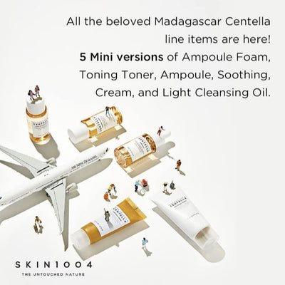 SKIN1004 Centella Cleanser, Face Serum, Toner, Soothing SkinCare Travel Set